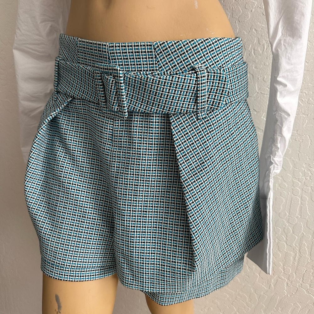 MAJE Tweed Shorts in Multicolored Blue